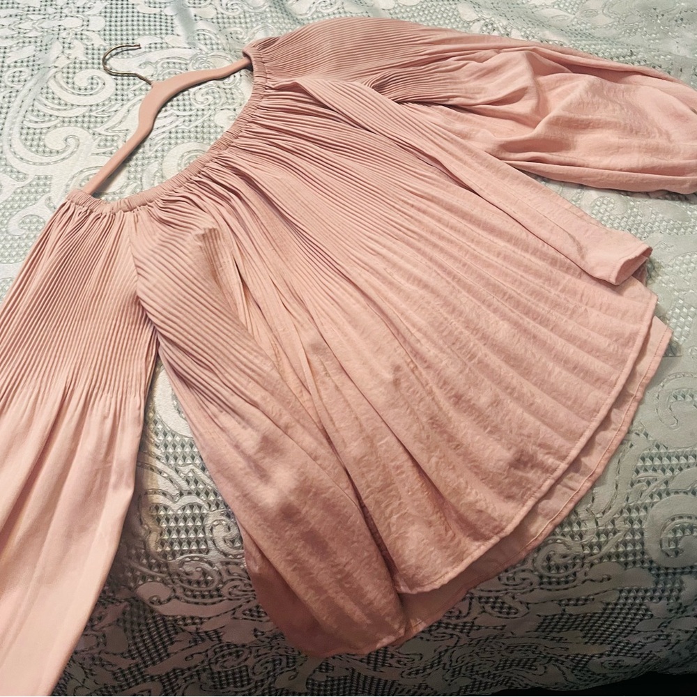 Express Blush Pleated Top